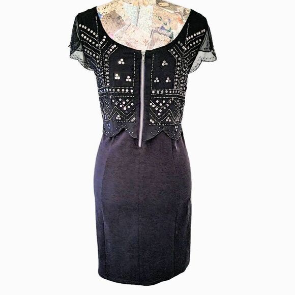 American Eagle Outfitters Charcoal Butterfly Sequined Bodycon Short Dress - Picture 8 of 11